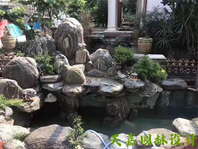 迪庆假山流水喷泉鱼池制作